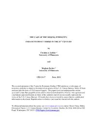 The Case of the Missing Ethnicity: Indians Without