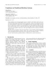 Consistency in Cloud-Based Database Systems