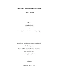 Performance Modeling for Sewer Networks Khalid Kaddoura
