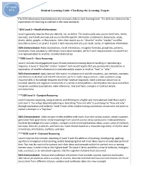 Student Learning Guide: Clarifying the Learning Targets