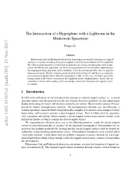 The Intersection of a Hyperplane with a Lightcone in the Minkowski