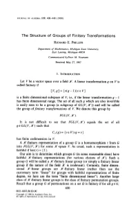 The Structure of Groups of Finitary Transformations