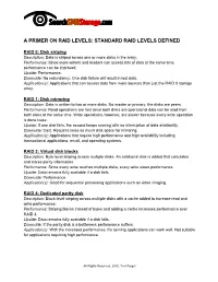 A Primer on Raid Levels: Standard Raid Levels Defined