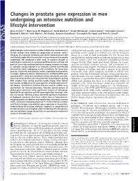 Changes in Prostate Gene Expression in Men Undergoing an Intensive Nutrition and Lifestyle Intervention