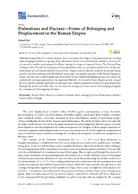 Dalmatians and Dacians—Forms of Belonging and Displacement in the Roman Empire
