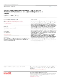 (Lips) in Canada and Adjacent Regions: 3 Ga to Present R