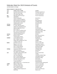 Nebraska State Fair 2019 Schedule of Events Schedule Subject to Change