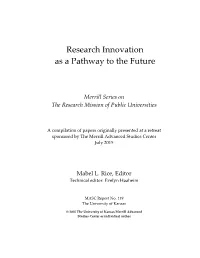 Research Innovation As a Pathway to the Future