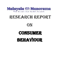 Research Report on Consumer Behaviour the We Ek