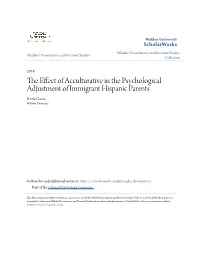 The Effect of Acculturative in the Psychological Adjustment Of