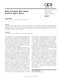 What Scientists Who Study Emotion Agree About Research-Article5969922015