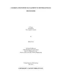 Coordinated Power Management in Heterogeneous Processors