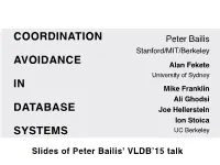 Coordination Avoidance in Database Systems