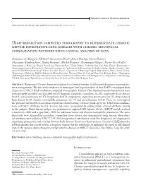 High-Resolution Computed Tomography to Differentiate Chronic Diffuse