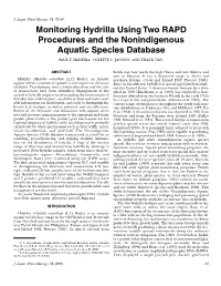 Monitoring Hydrilla Using Two RAPD Procedures and the Nonindigenous Aquatic Species Database