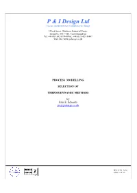 Selection of Thermodynamic Methods