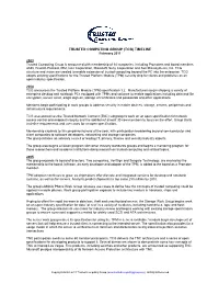 TRUSTED COMPUTING GROUP (TCG) TIMELINE February 2011