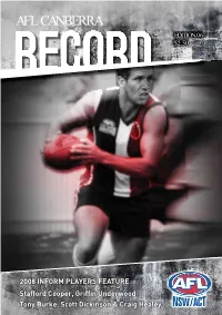 Afl Canberra Edition 06 $2.50