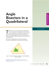 Angle Bisectors in a Quadrilateral Are Concurrent
