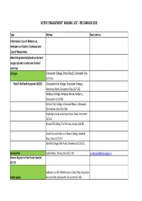 Appendix 4. Voter Engagement Mailing List