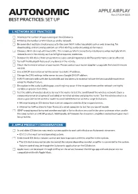 Apple Airplay Best Practices