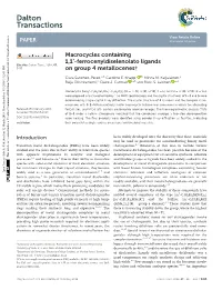 Macrocycles Containing 1, 1'-Ferrocenyldiselenolato Ligands On