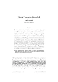 Moral Perception Defended