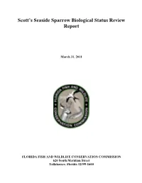 Scott's Seaside Sparrow Biological Status Review Report