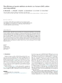 The Efficiency of Quartz Addition on Electric Arc Furnace (EAF)