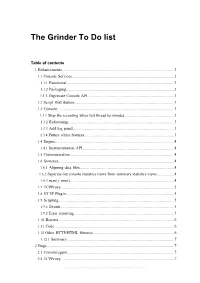 The Grinder to Do List