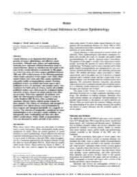 The Practice of Causal Inference in Cancer Epidemiology