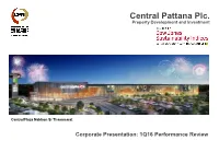 Central Pattana Plc. Property Development and Investment