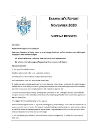 Examiner's Report November 2020