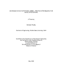 Friction Stir Welding for Naval Applications