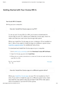 Getting Started with Your Oculus Rift S