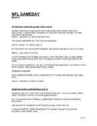 NFL GAMEDAY Week 9