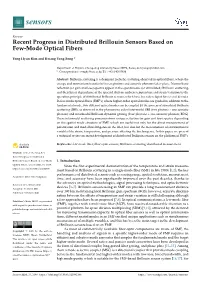 Recent Progress in Distributed Brillouin Sensors Based on Few-Mode Optical Fibers