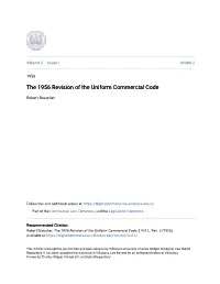 The 1956 Revision of the Uniform Commercial Code