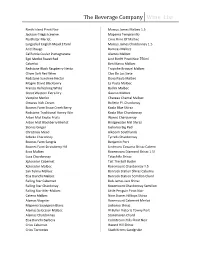 The Beverage Company Wine List