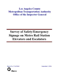 17-AUD-01 Report Survey of Rail Station Elevators-Escalators 09.02.16