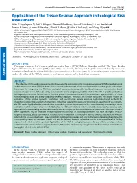 Application of the Tissue Residue Approach in Ecological Risk