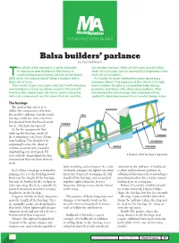 Balsa Builders' Parlance
