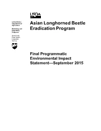 Final Programmatic ALB Eradication Program Environmental Impact Statement 2015