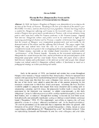 Hungarian Boy Scouts and the Performance of Trauma in Interwar Hungary