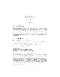 Intro to Keras