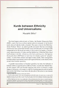 Kurds Between Ethnicity and Universalisms