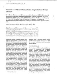 Potential of Solid State Fermentation for Production of Ergot Alkaloids