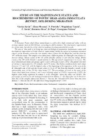 Study on the Maintenance Status and Biochemistry of Pontic Shad Alosa Immaculata (Bennet, 1835) During Migration