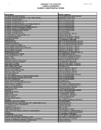 University of Houston Campus Addresses Numeric