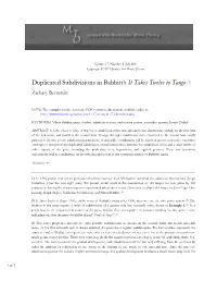 Duplicated Subdivisions in Babbitt's It Takes Twelve to Tango